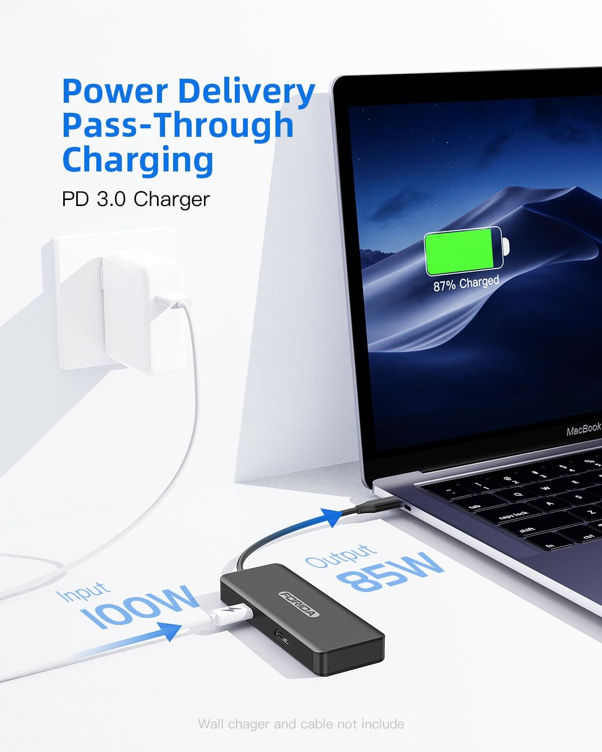 USB C Hub, 7 Ports MultiPort Adapter for MacBook C 3.2, Black