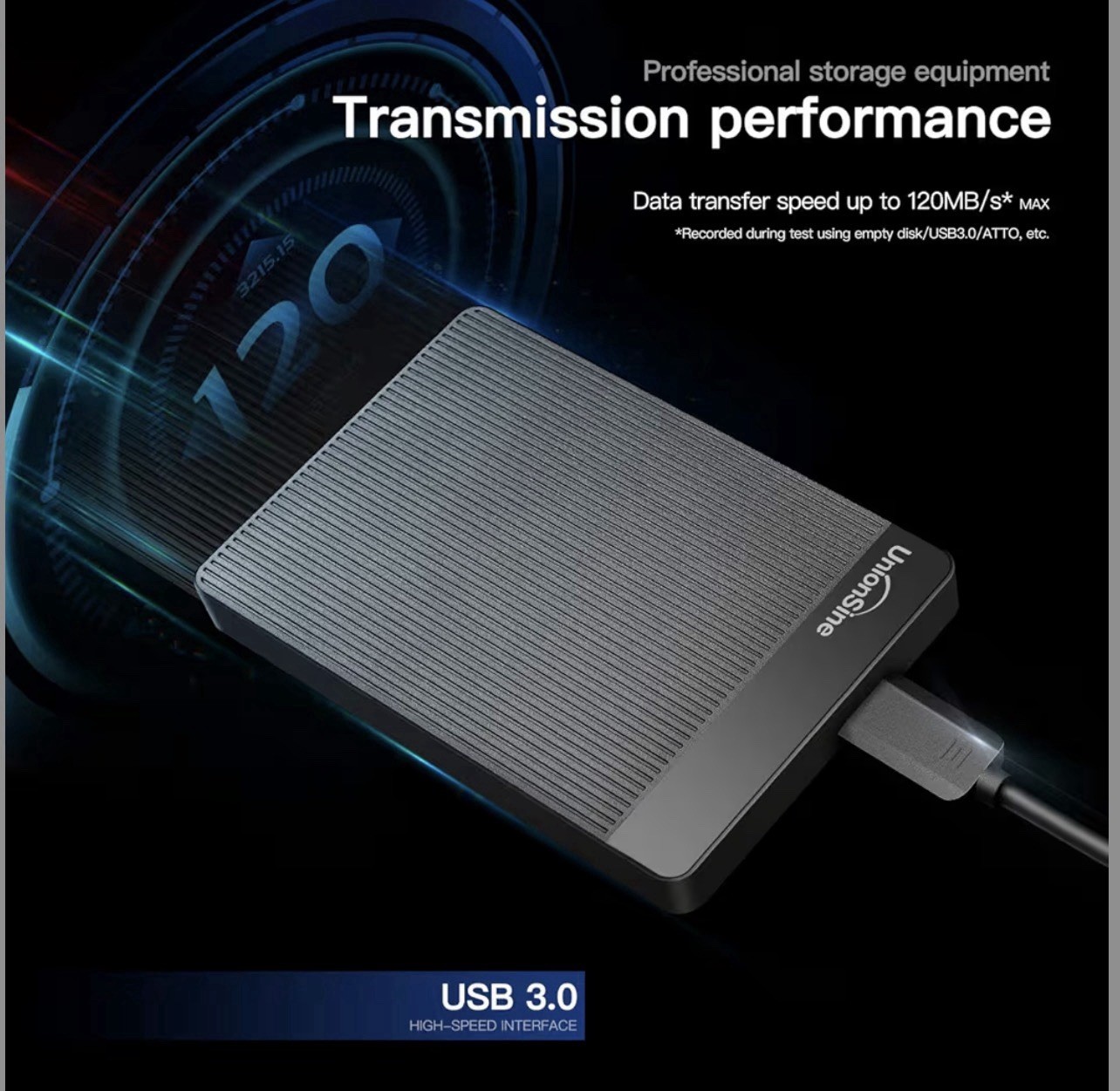 UnionSine 2TB Ultra Slim Portable External Hard Drive HDD