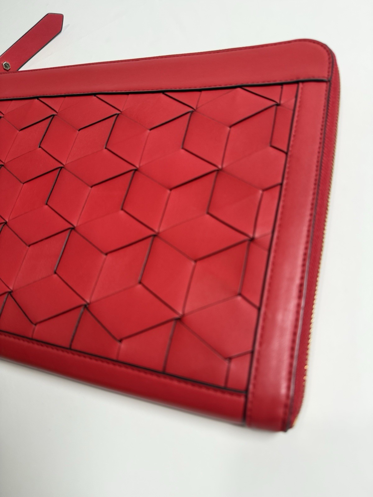 Welden Red Leather Bag Slim Sleeve for Laptop, MacBook, iPad, Tablet 14” x 10”
