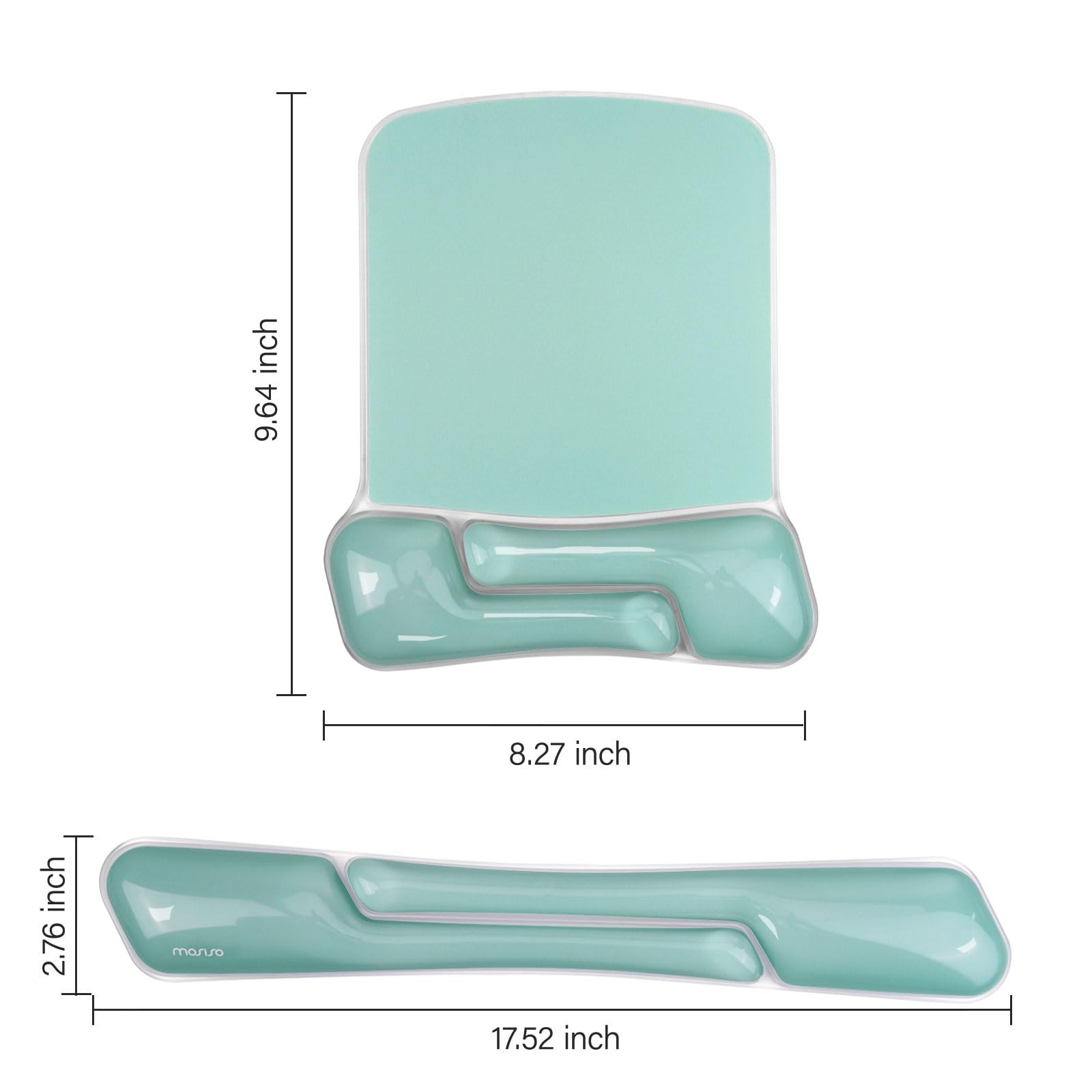 MOSISO Gel Wrist Rest Support for Mouse 17.52 x 2.76 inches, Green