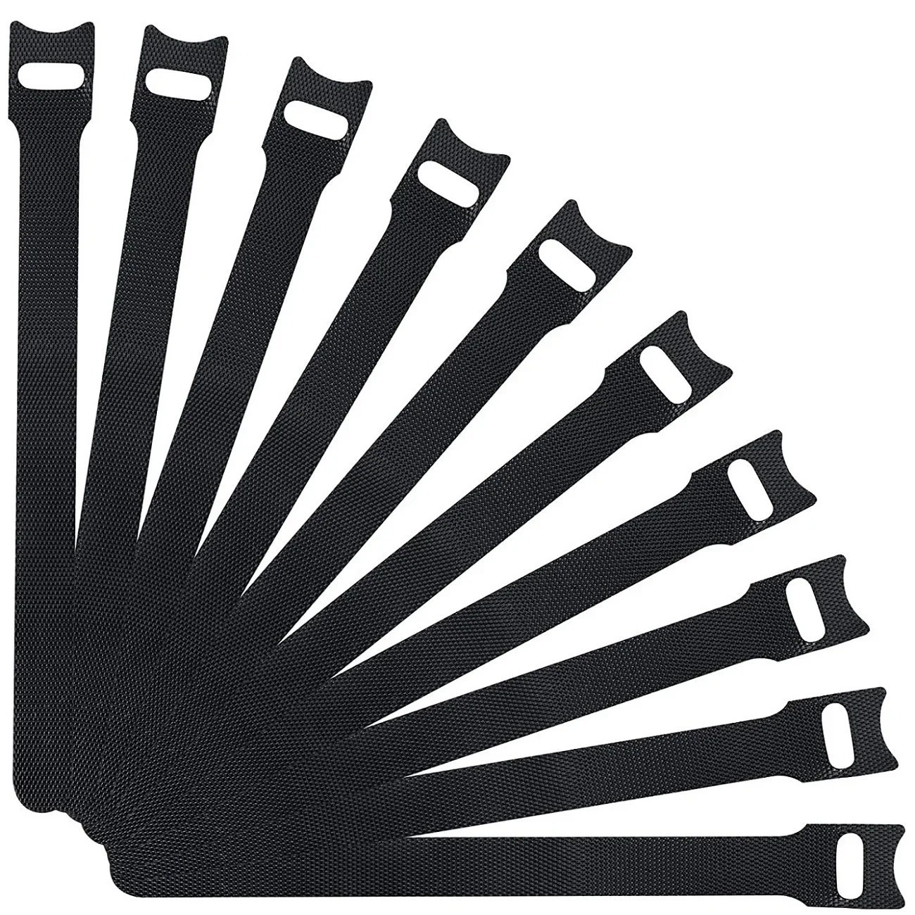 50 Pcs Cable Straps Black Wire Cord Hook Loop Ties Reusable Fastening Organizer