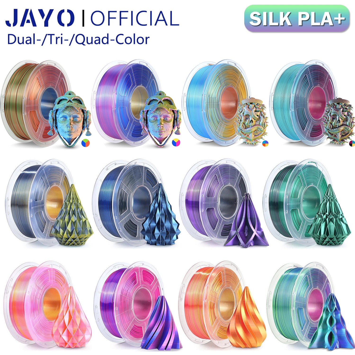 BUY 10 PAY 6🎁JAYO 1.1KG PLA Matte PLA+ SILK PETG 3D Printer Filament 1.75mm ABS