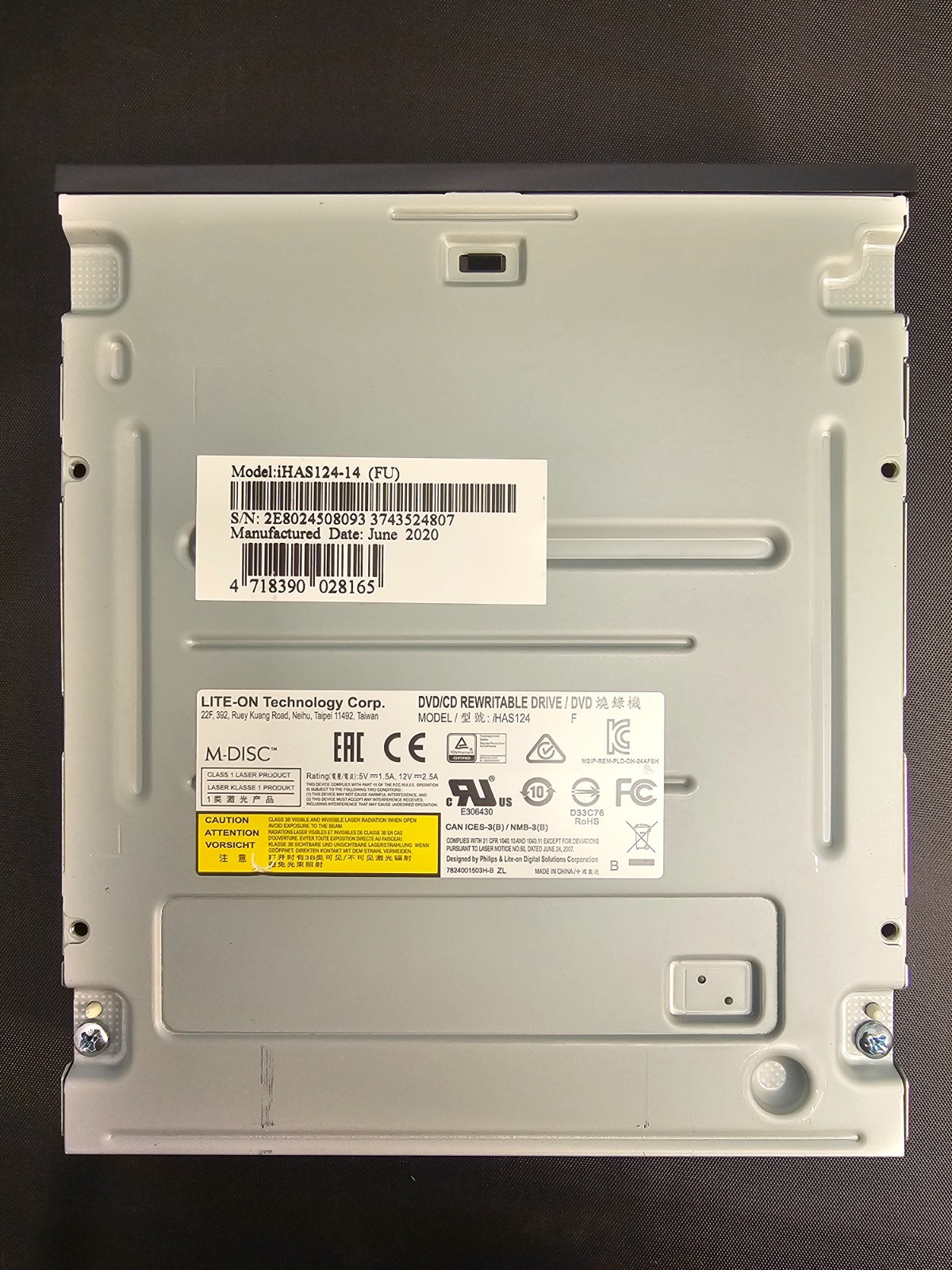 Lite-On iHAS124-14 Black Internal DVD/CD Writer Rewritable Drive – Tested