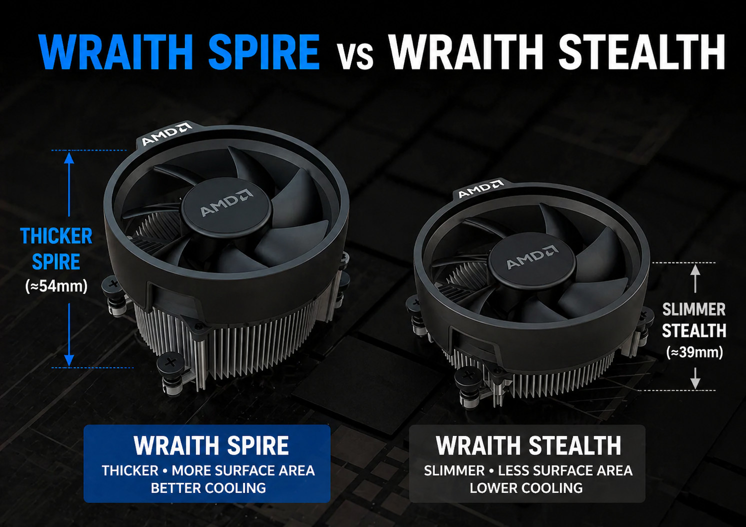 AMD Wraith Spire CPU Cooling Fan AM4 Thicker Heatsink Better Than Stealth