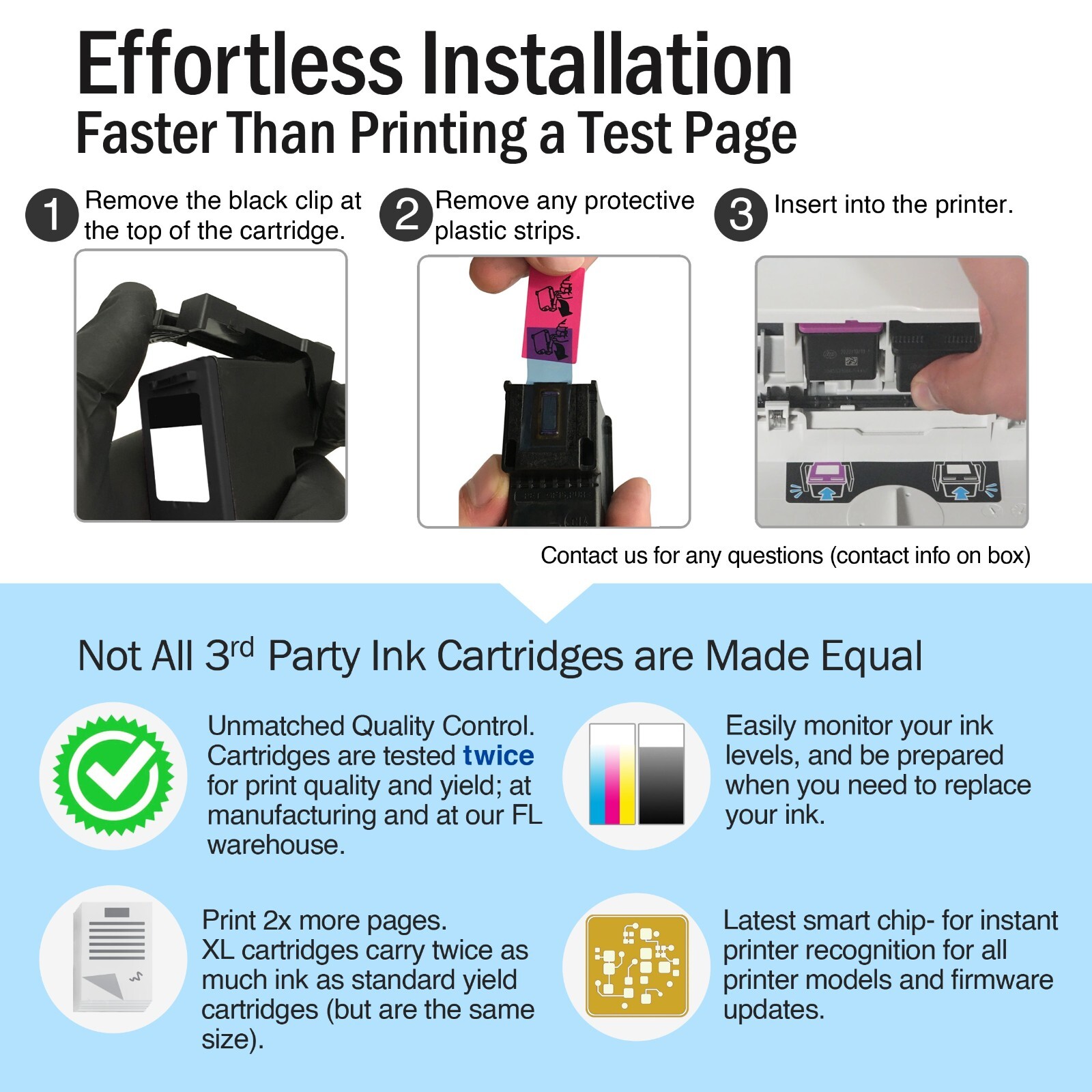 61XL Color Ink cartridge for HP ENVY 4500 4501 4502 4504 5530 Deskjet