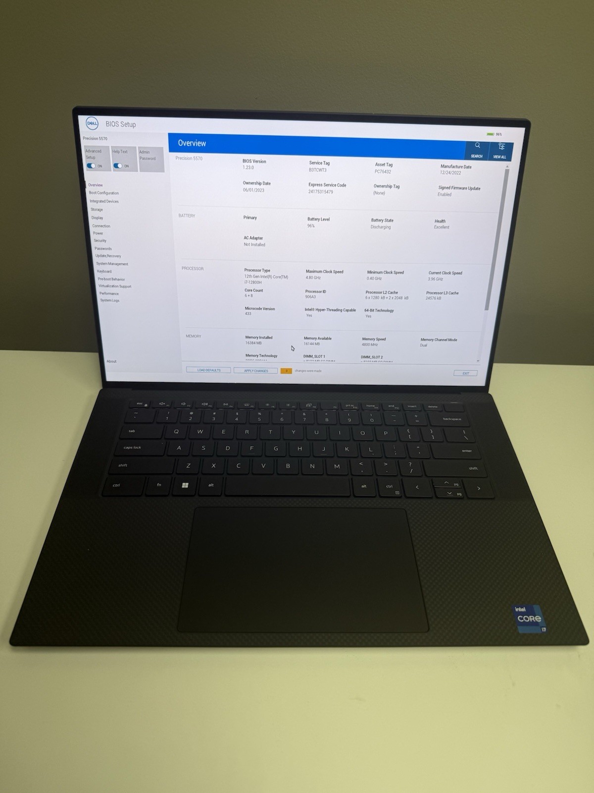 Dell Precision 5570 15.6″ Touch i7-12800H 16GB DDR5 RTX A1000 – No SSD