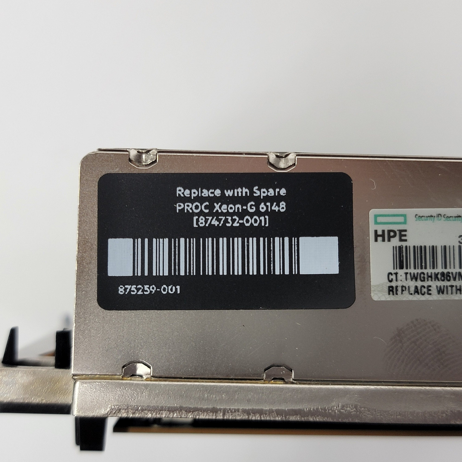 HPE Intel Xeon Gold 6148 2.40GHz 20-Core Processor Kit 874732-001 w/ Heatsink