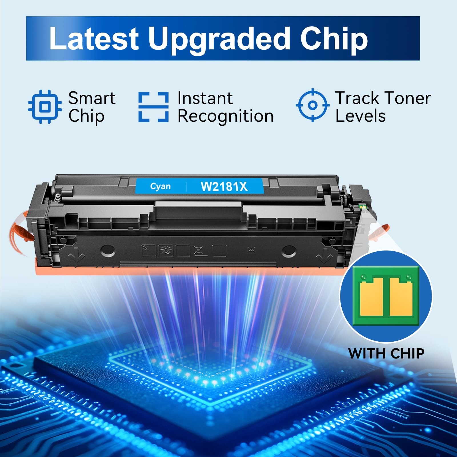 ** NEW HP Toner | 218X / 218A | Black / Color | With Chips | Compatible | 4-Pack