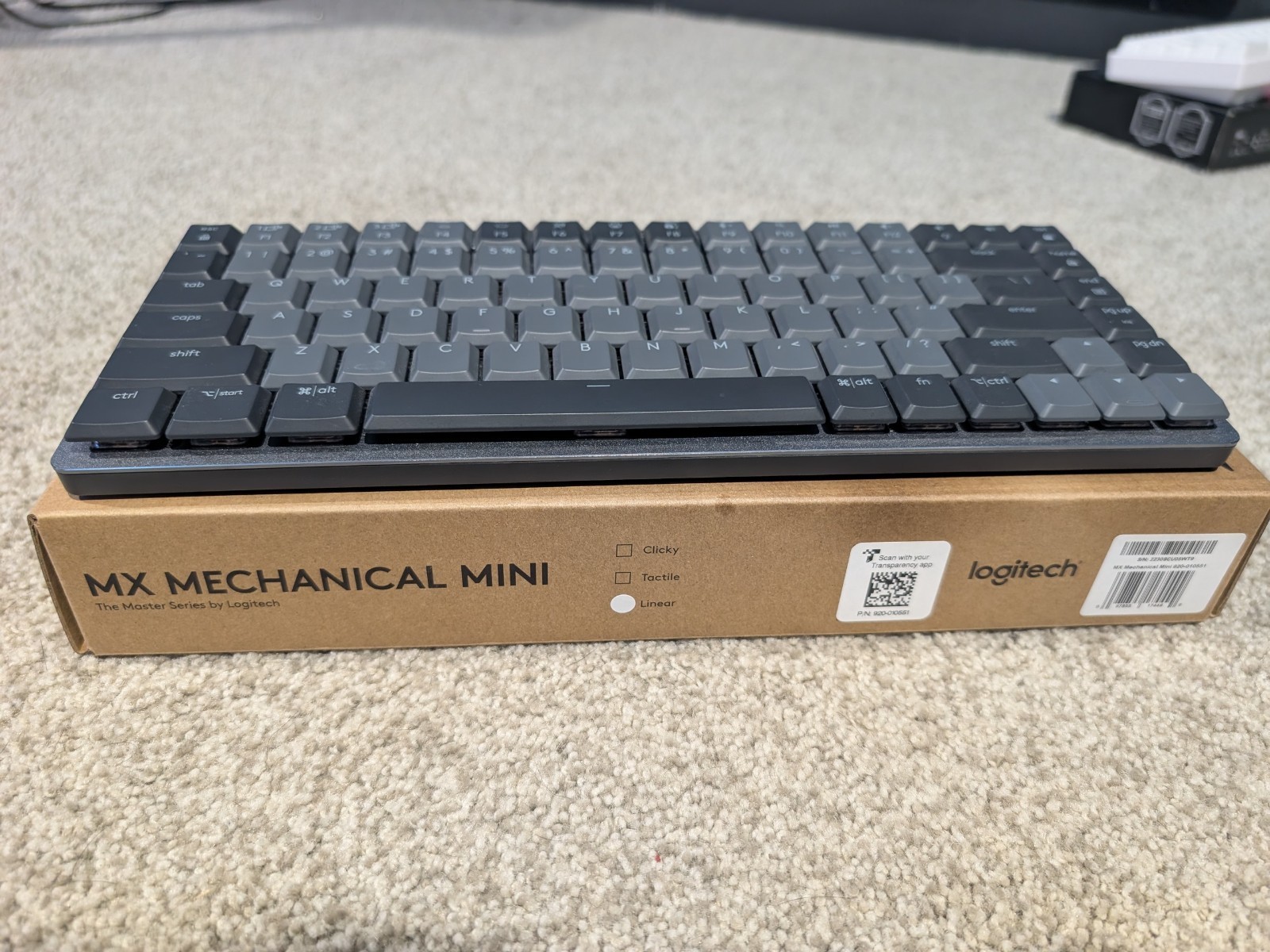 Logitech MX Mechanical Mini Bluetooth Wireless Illuminated Gray Keyboard Linear