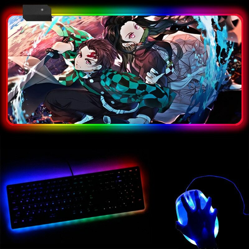Your Custom Design RGB XL Mouse Pad For PC Gamer Desk Keyboard Mat Anime Waifu