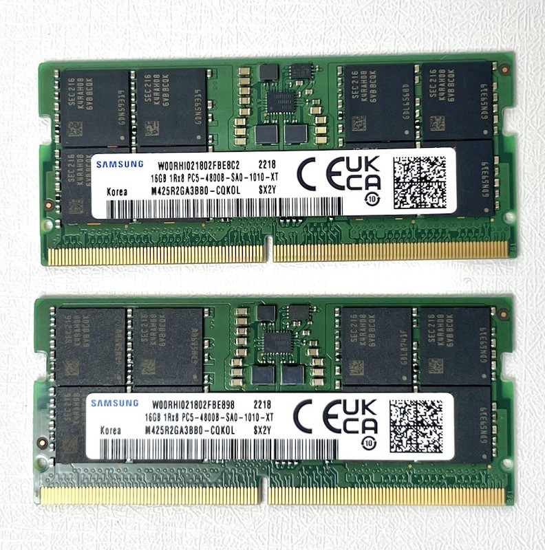 32GB Samsung 16GBx2 DDR5 4800 MHz SODIMM 1Rx8 Laptop Memory RAM M425R2GA3BB0