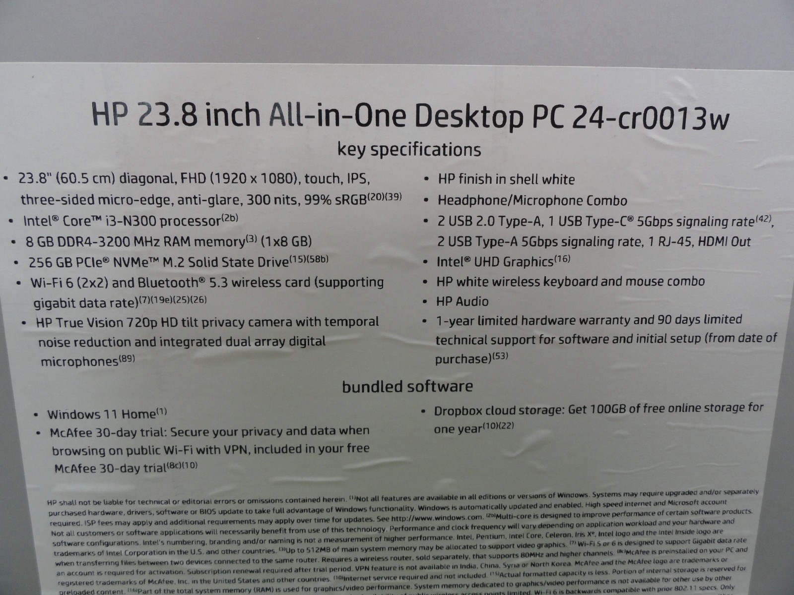 HP 24-CR0013W 23.8″ All-in-One Desktop PC Intel i3-N300 8GB RAM 256GB SSD – NEW!