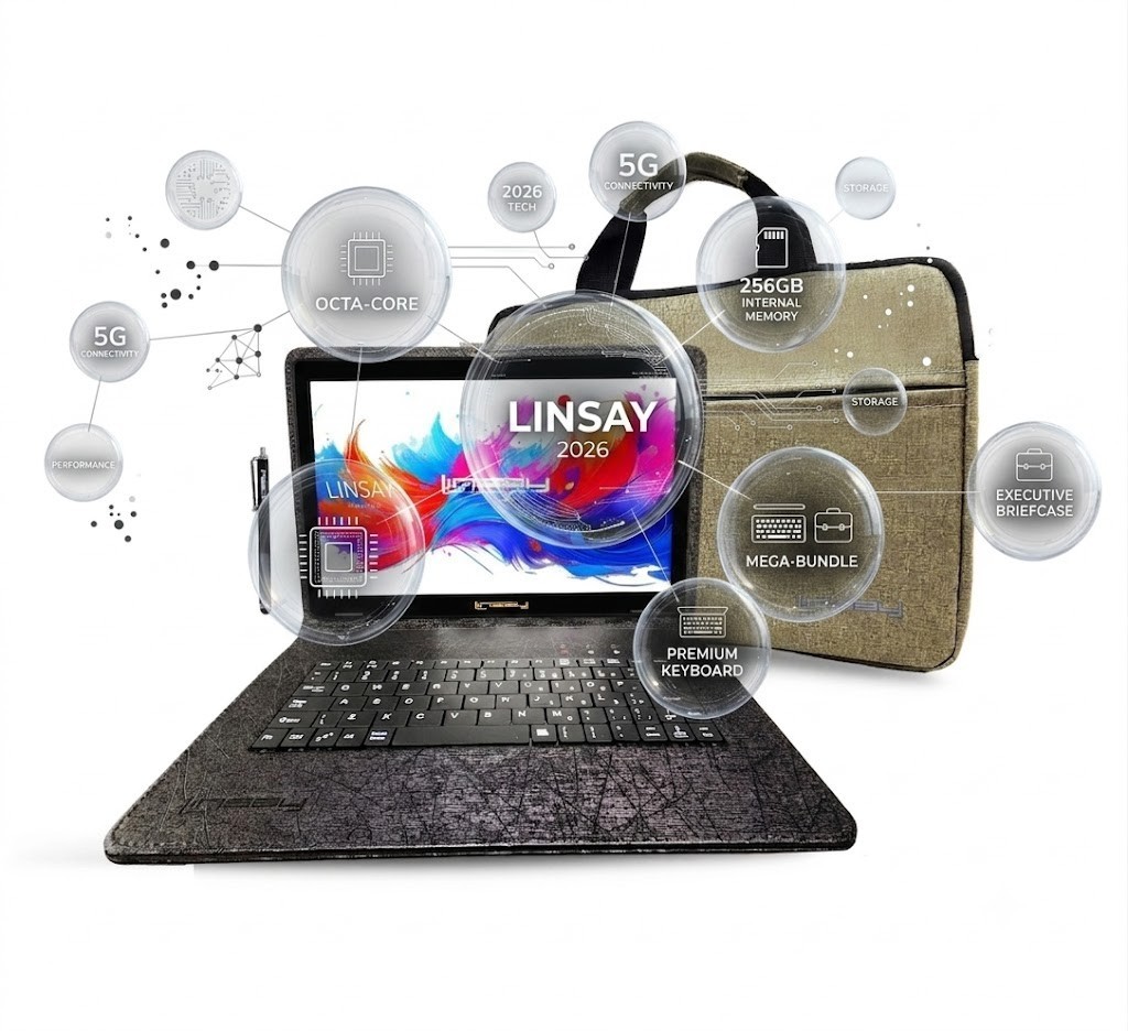 2026 LINSAY Tablet OCTA-CORE 256GB Internal Memory MEGA-BUNDLE w/Key & Brie Gree
