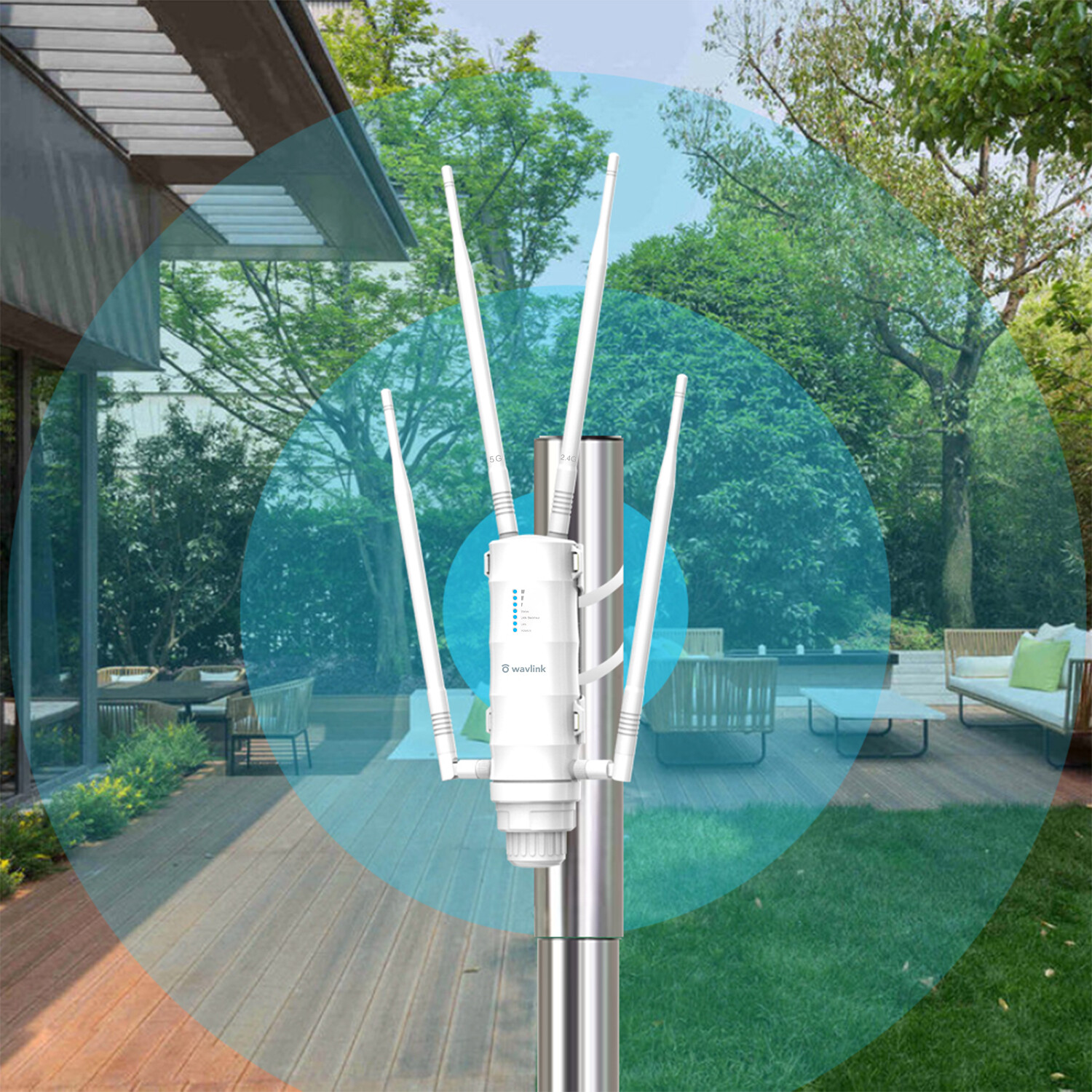 600Mbps/1200Mbps WiFi Range Extender Outdoor Wireless Router for Farm Yard Park