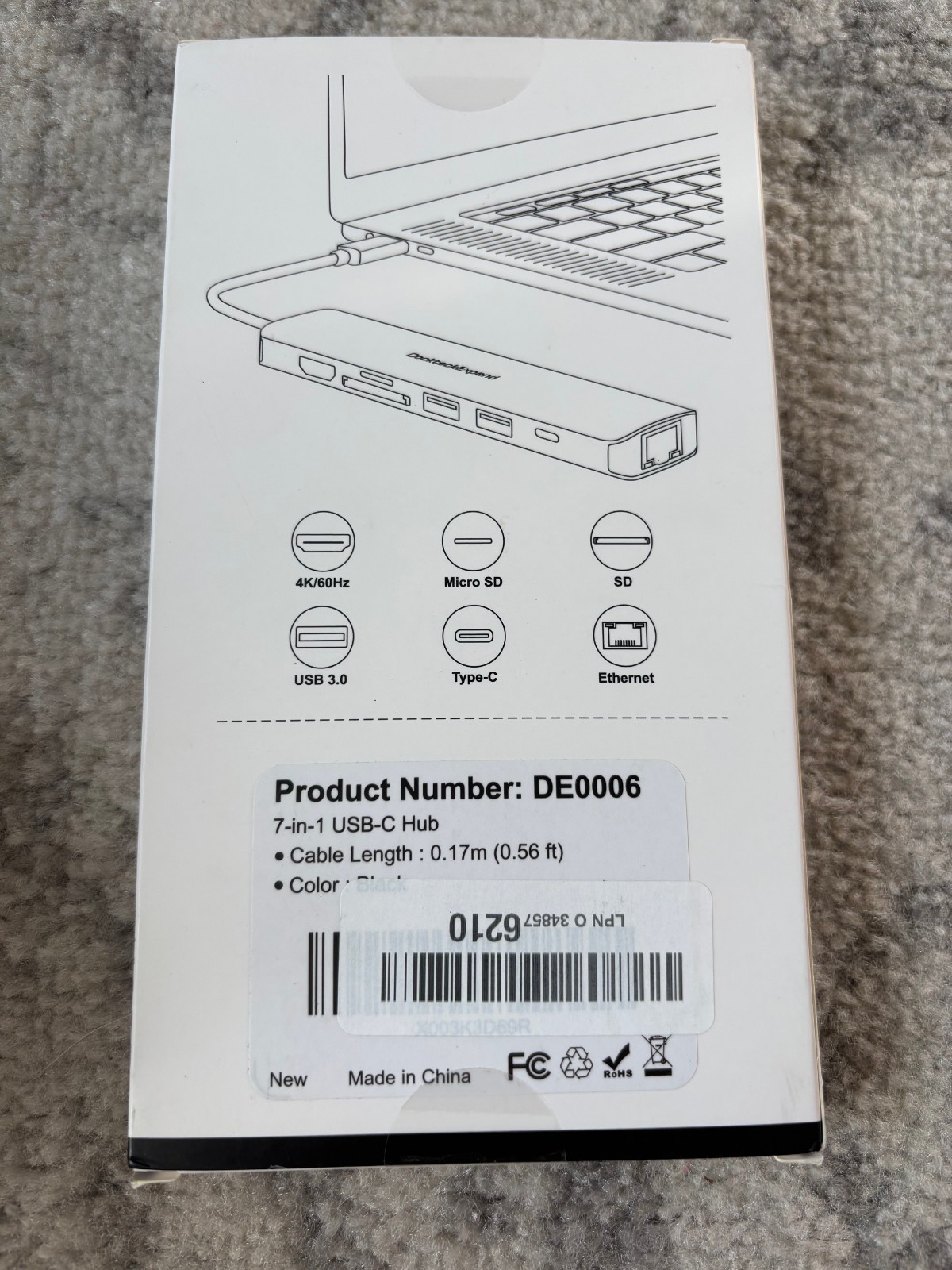 7 in 1 Multiport USB-C Hub 3.0 Ethernet Multi-hub Dock Splitter Adapter Laptop