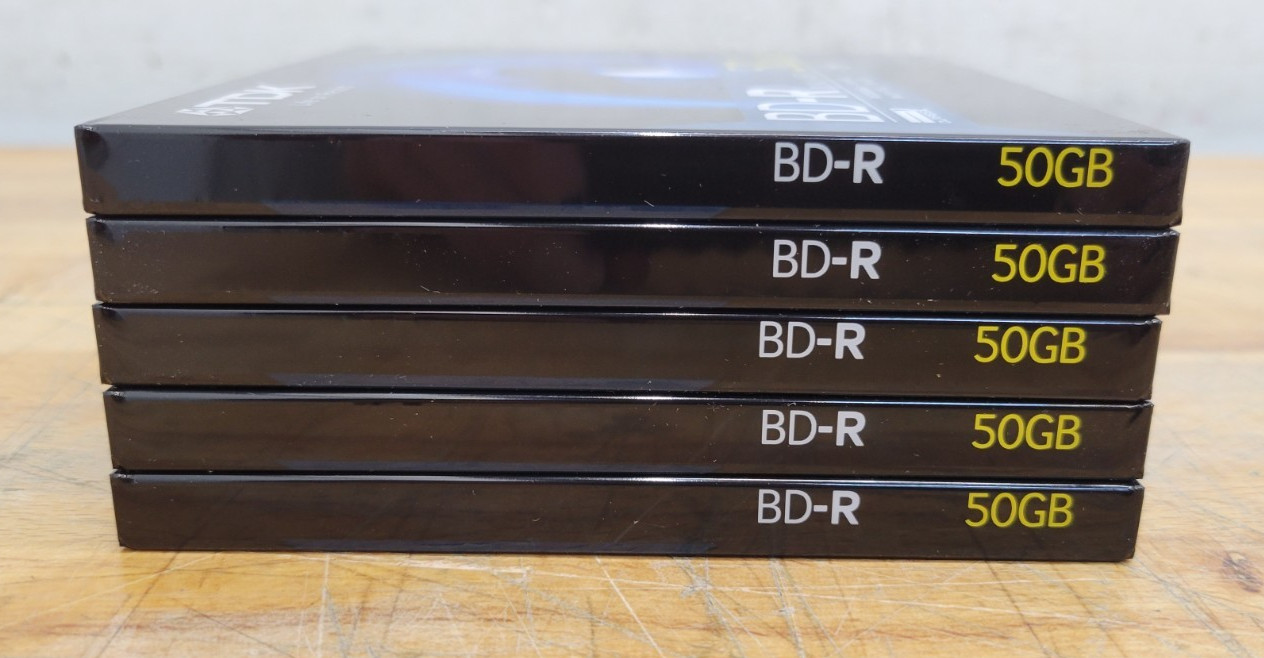 TDK Blu-Ray BD-R Discs 5 Pack – 1-6x 50GB Dual Layer Discs – Open Box