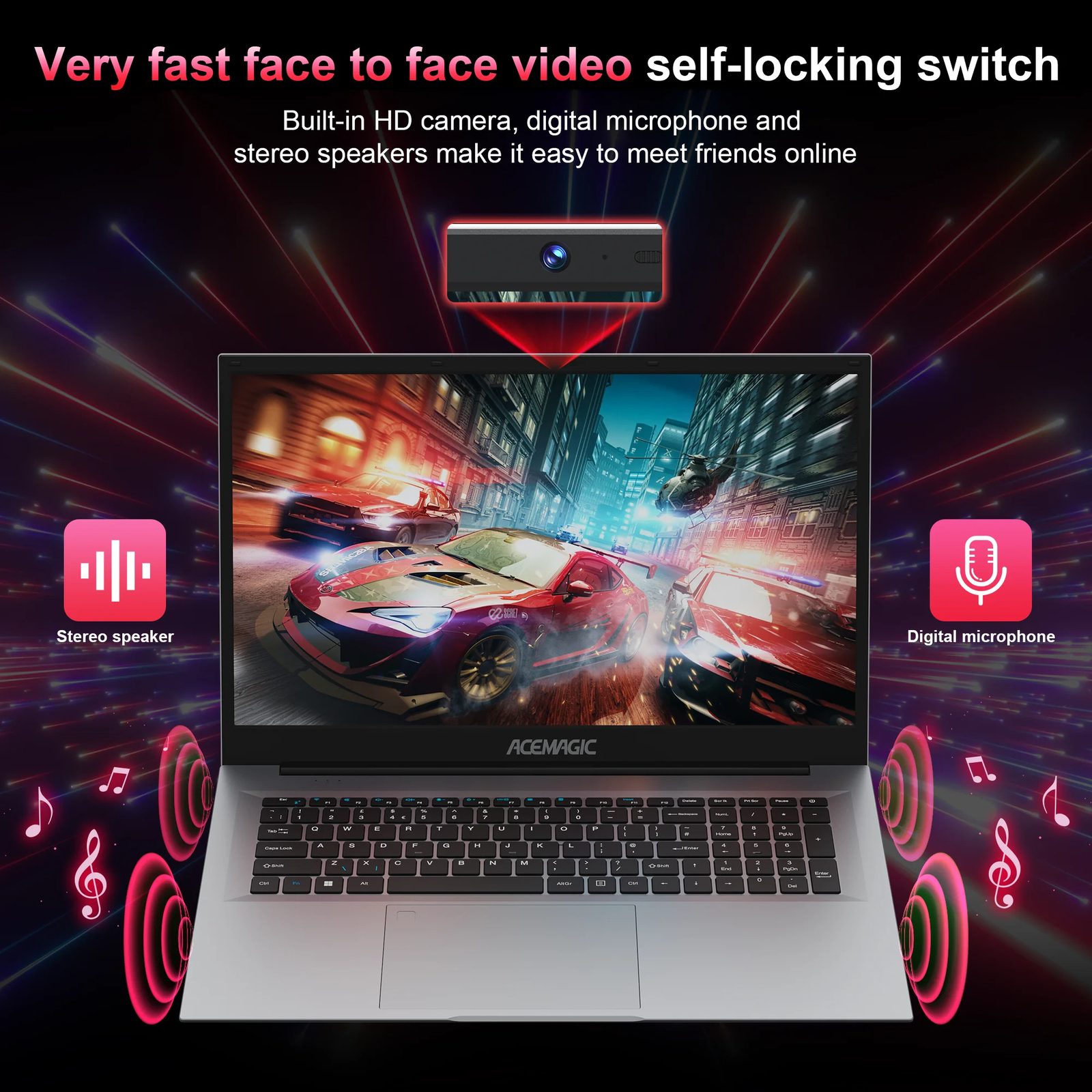ACEMAGIC AX18 18.5″ HD Laptop Intel N150 16GB DDR4 512GB SSD WIFI windows 11 Pro