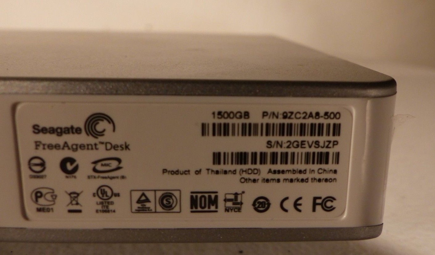 Seagate FreeAgent Desk 1.5 TB External Hard Drive Silver 9zc2a8-500