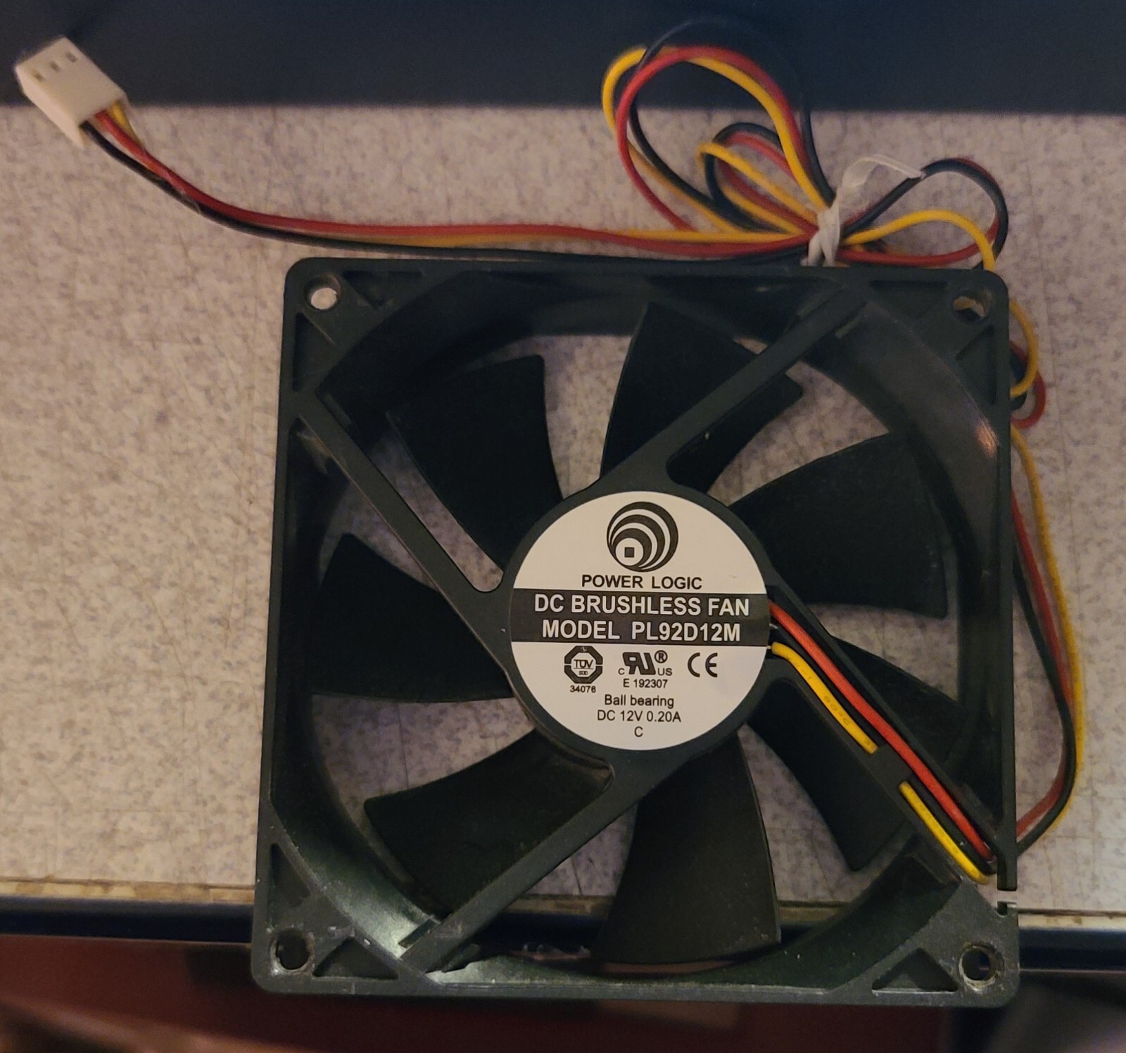 Power Logic 12V 0.20A PC Case Cooling Fan 3 Pin PL92D12M