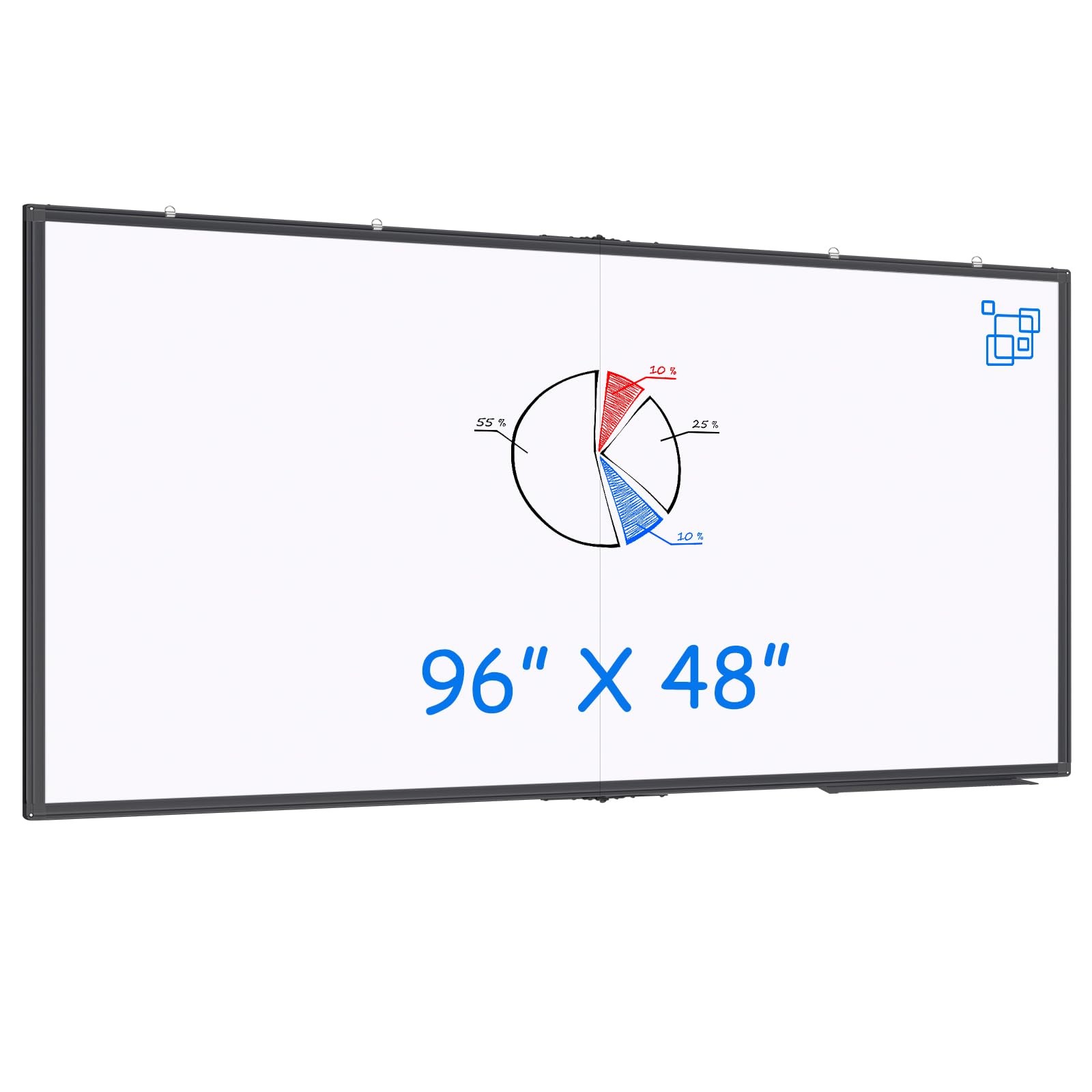 Magnetic Dry Erase Board 96 x 48 inches Foldable Wall Mount Maxtek Whiteboard