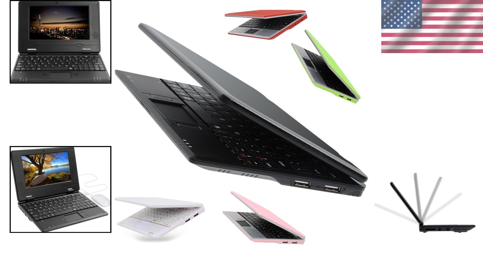 Lightweight 7″ Mini PC Netbook Android 12 WiFi**-~