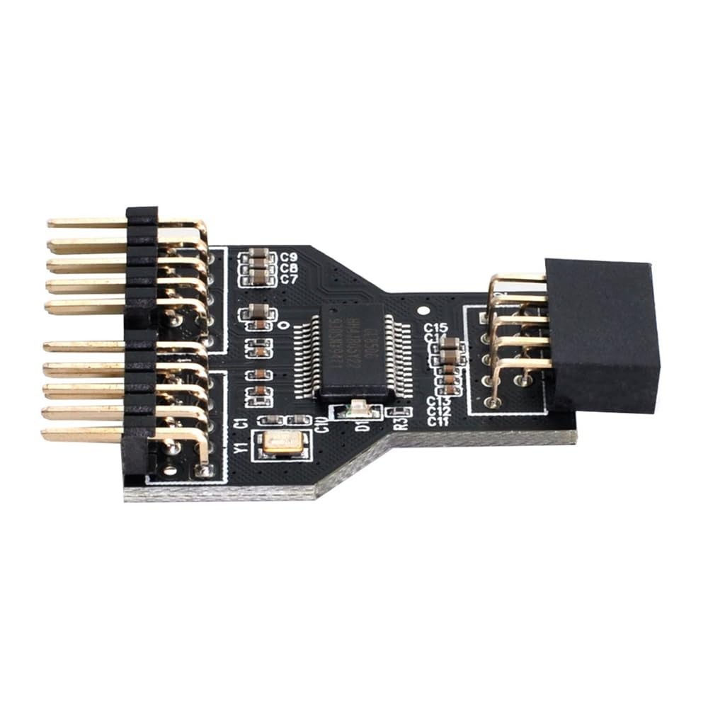 9pin USB 2.0 Header Male 1 to 2 Female Splitter Connector Motherboard