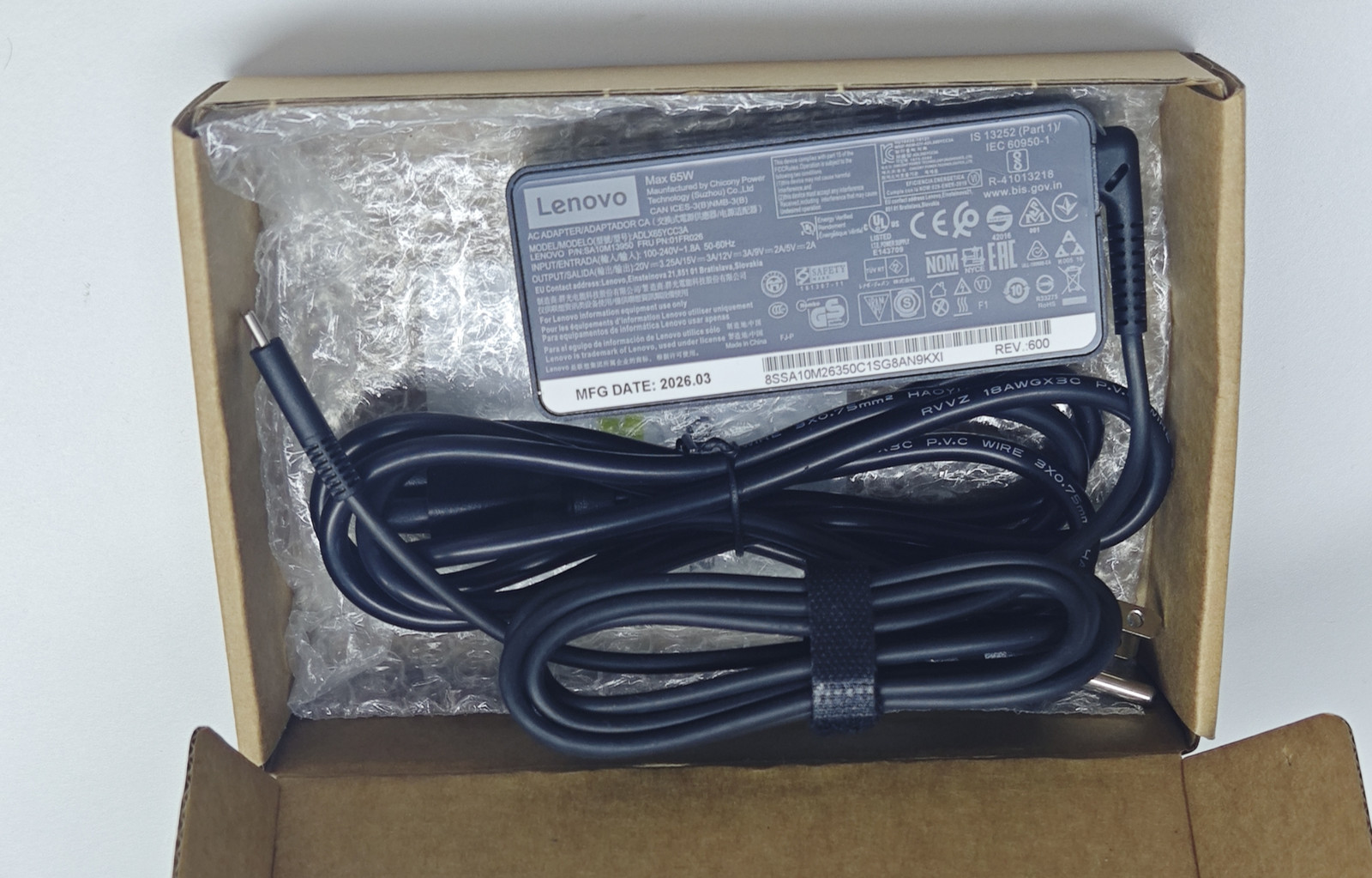 Genuine OEM Lenovo 65W USB-C Adapter Charger ThinkPad X1 Carbon Yoga ADLX65YLC3A