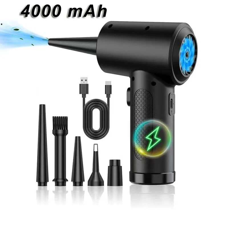 Portable Cordless Air Duster 4000mAh Rechargeable 3-Speed Blower for PC Computer