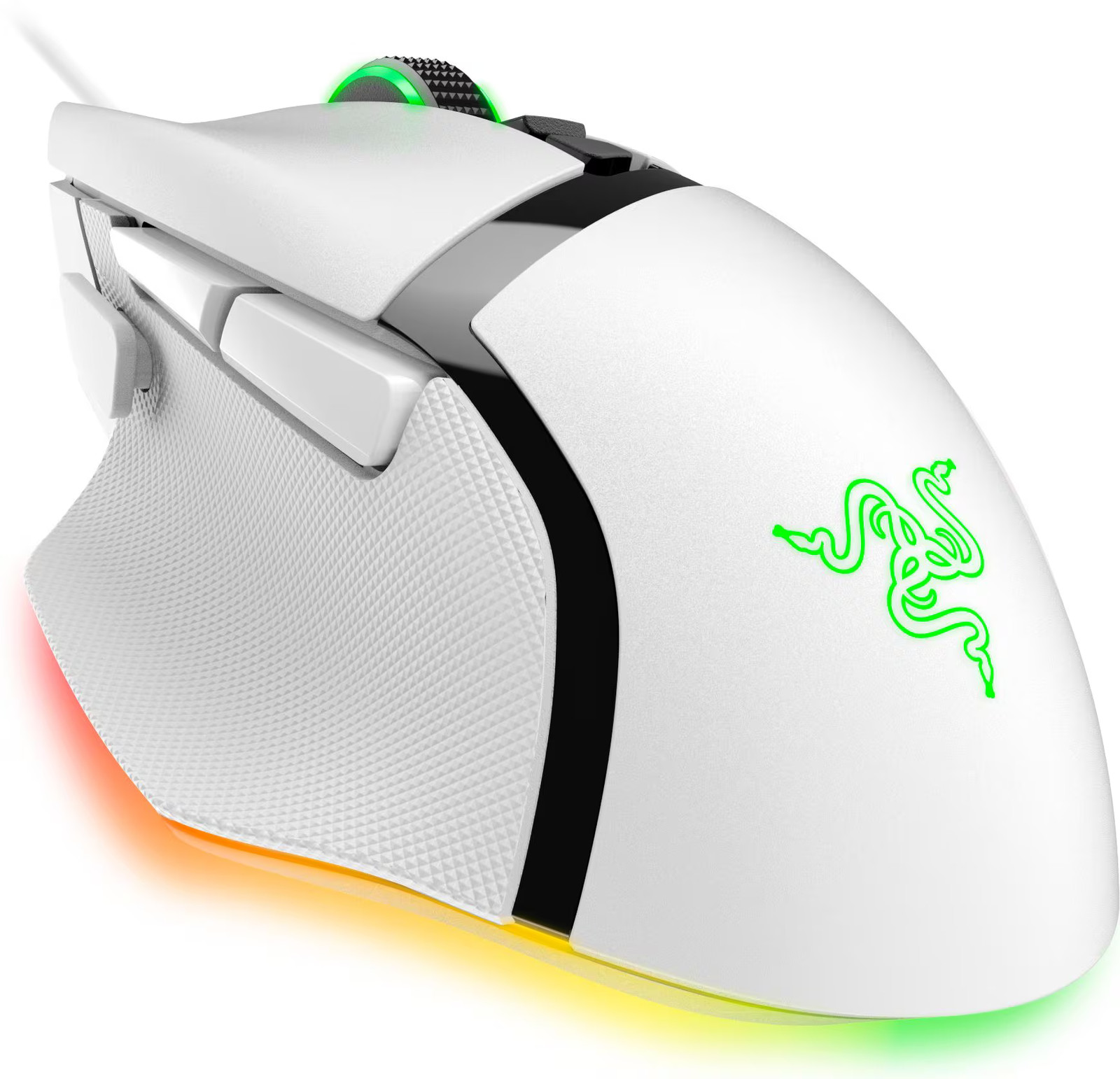 Razer – Basilisk V3 Wired Optical Gaming Mouse with Chroma RBG Lighting – White