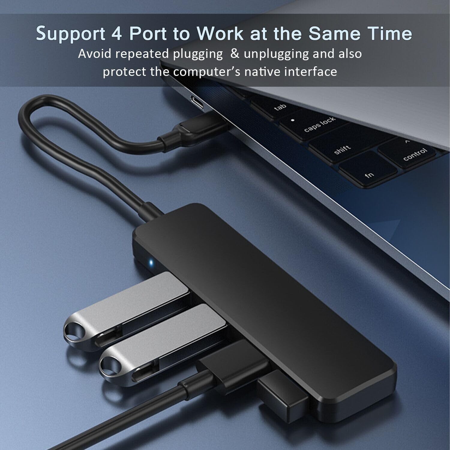 4 Port USB 3.0 Hub Splitter Multi Adapter 5Gbps High Speed PC Desktop Laptop Lot
