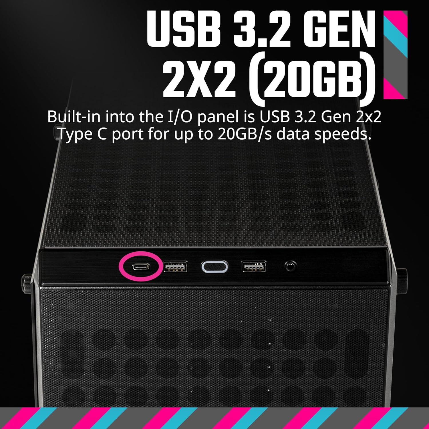 Q300L V2 Micro-Atx Tower, Magnetic Patterned Dust Filter, USB 3.2 Gen 2X2 (20GB)