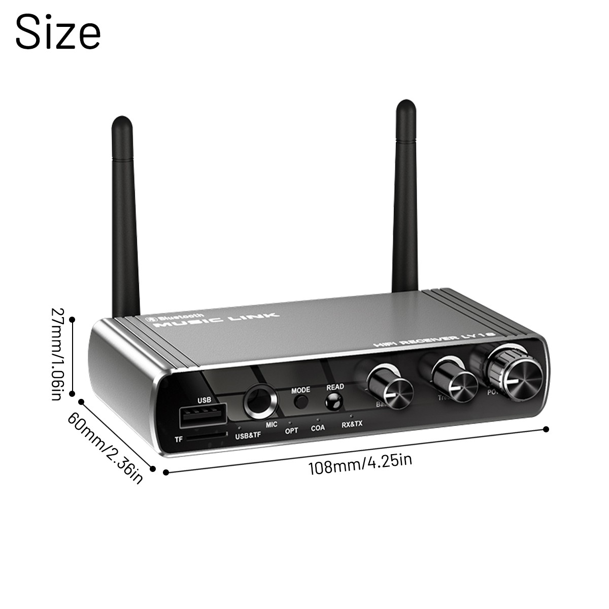 Bluetooth 5.4 Audio Receiver for Home Stereo, Wireless Adapter with Optical/USB