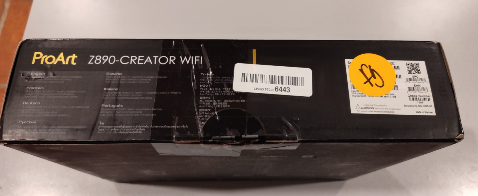 ASUS ProArt Z890-CREATOR WIFI Z890 LGA 1851 ATX Motherboard – OPEN BOX, TESTED