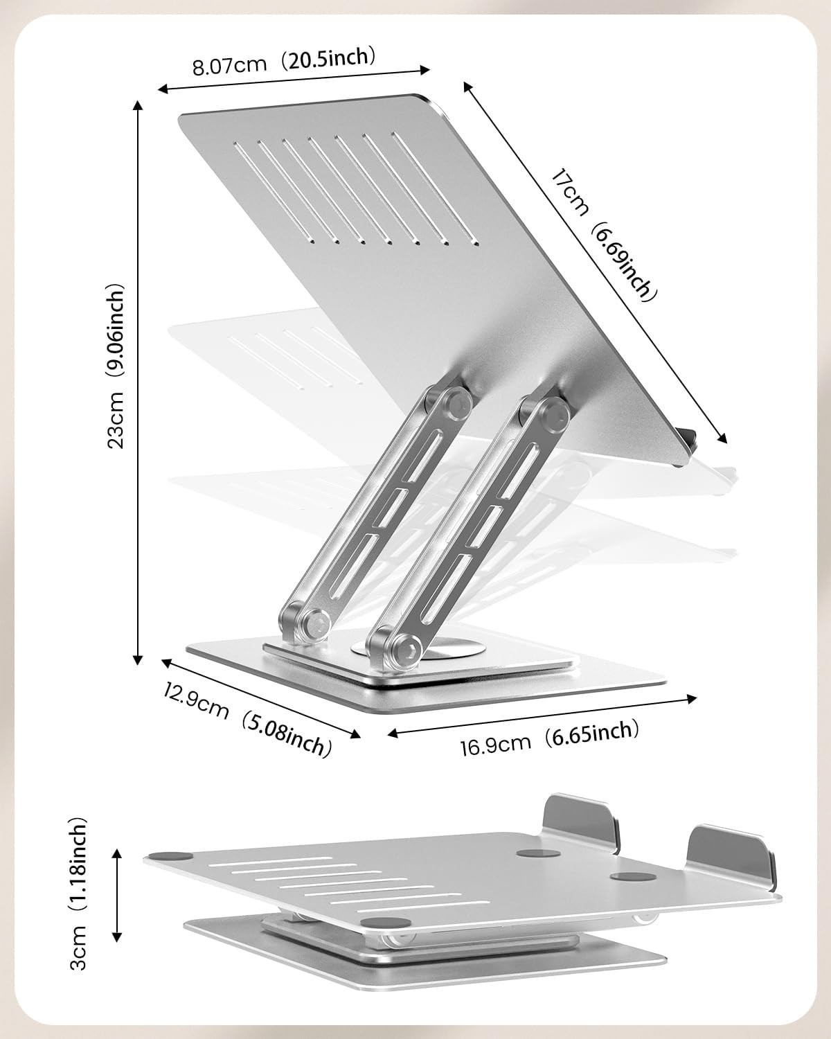 Foldable Aluminum Tablet Desk Stand 360° Desktop Mount for iPad & Tablet Holder