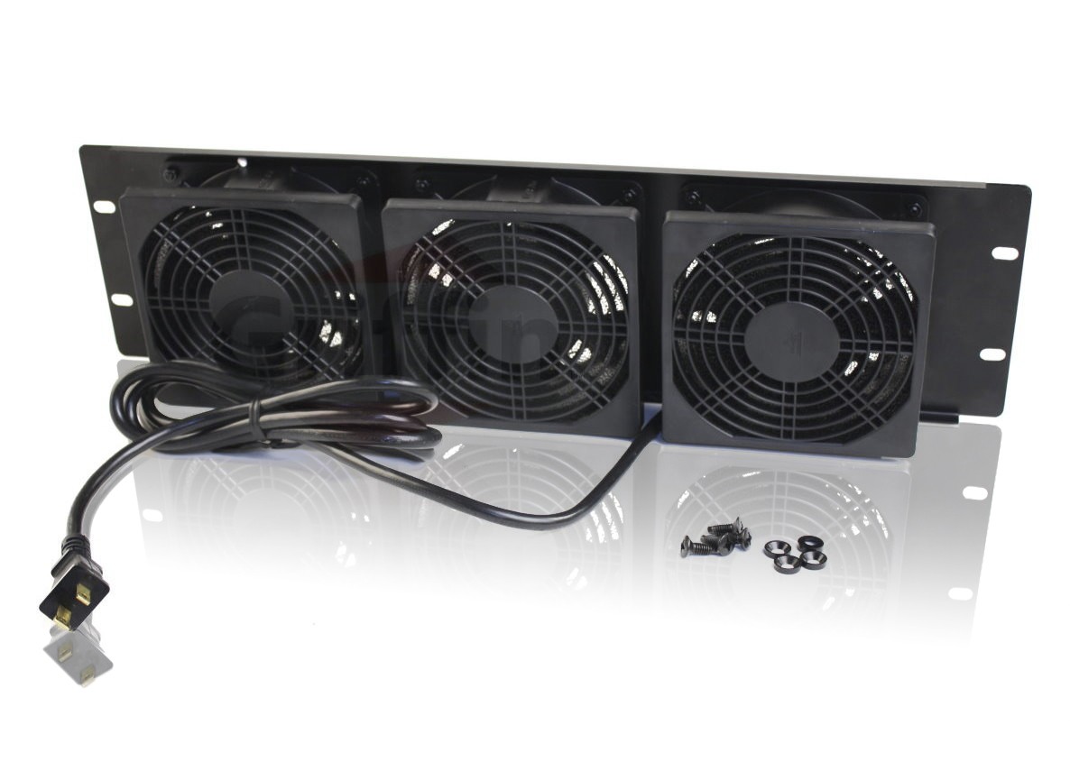 Studio Rackmount Cooling Fan – 3U Exhaust Rack Equipment Gear Server DJ PA AMP