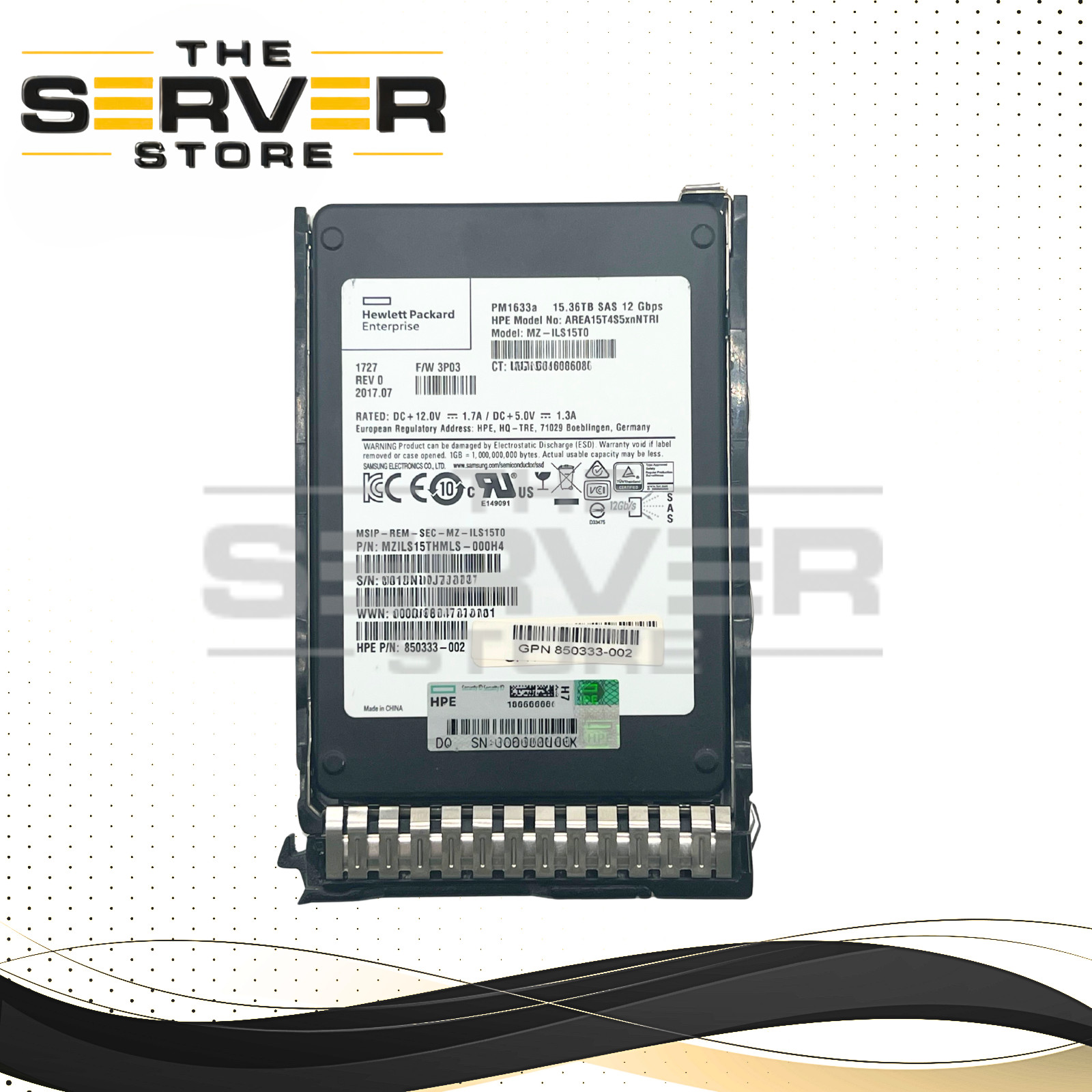 Samsung 15.36TB SAS 12G RI SFF SC 2.5 SSD PM1633a HPE ProLiant Server MZ-ILS15T0