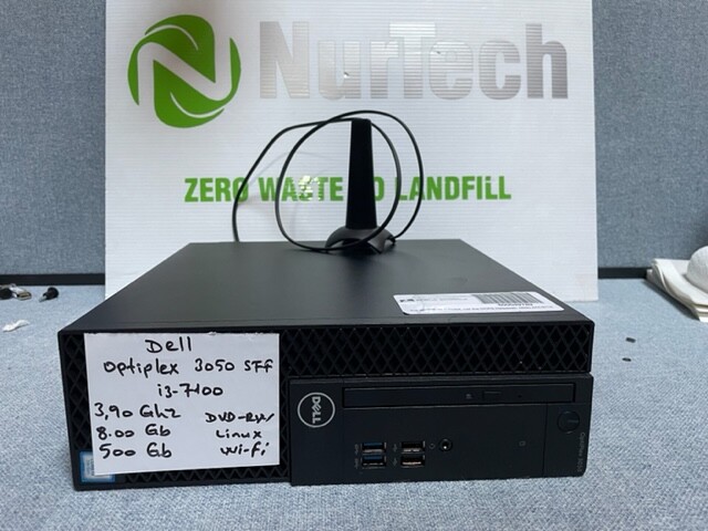 Dell OptiPlex 3050 SFF Intel i3 7100 3.9GHz 8GB 500GB DVDRW WIFI Linux Ubuntu