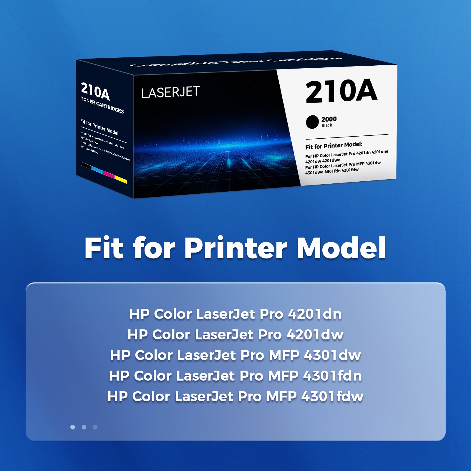 4PK Fit For HP 210A 210X Black/Cyan/Magenta/Yellow Standard Laserjet Toner Set