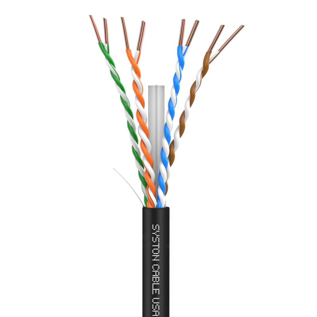Syston Cat 6A+ Bulk Ethernet Cable 700MHz 23 AWG UTP Solid Copper Wire-CMR 250ft
