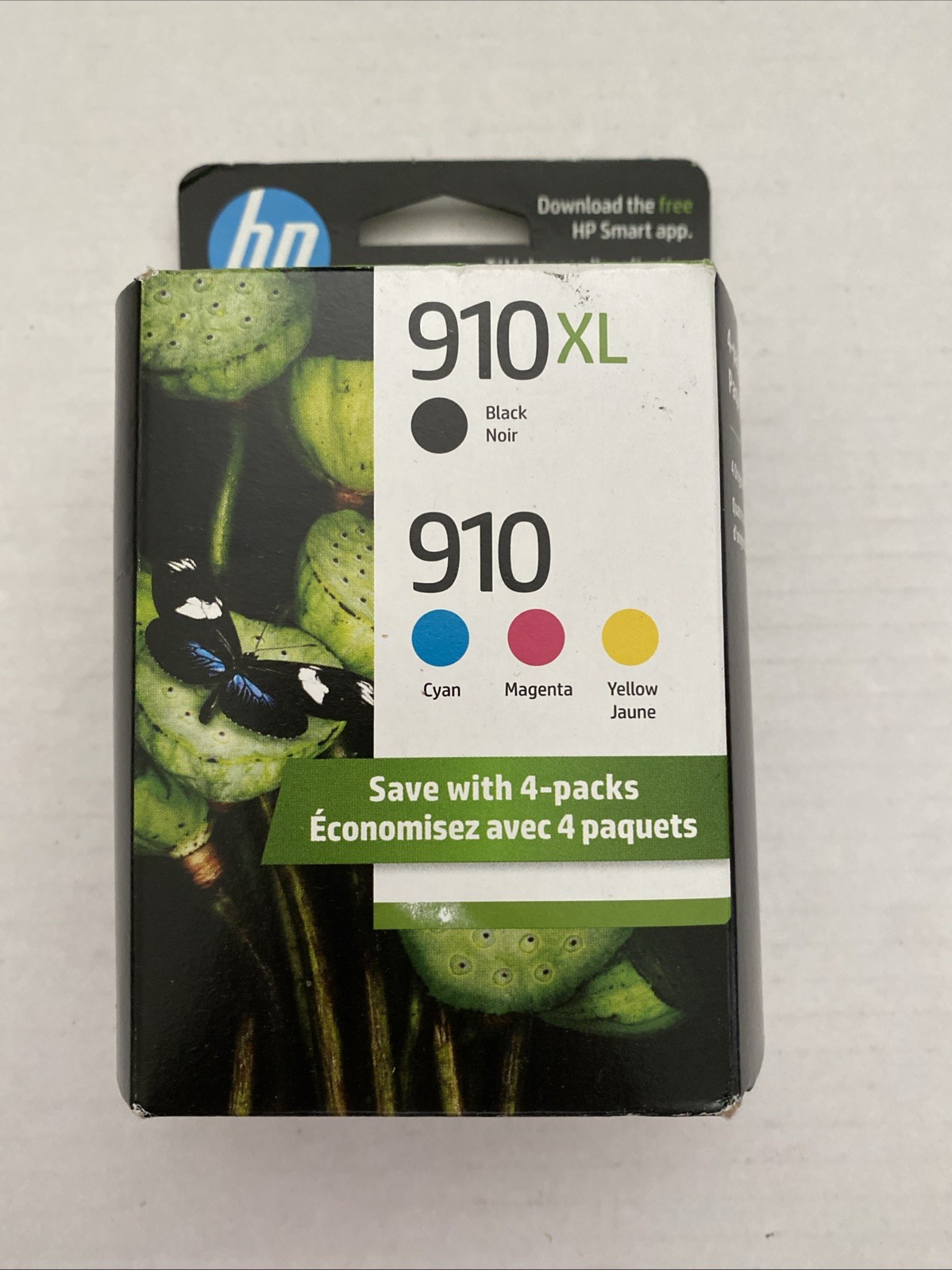 Genuine HP 910XL Black 910 Color CMY 4-pack Ink Cartridges Exp April 2024