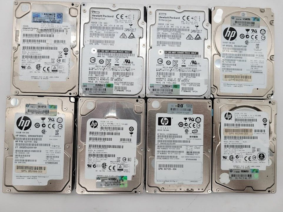 Lot of 8 500GB 2.5″ SAS Mixed brands Hard Drive check the description