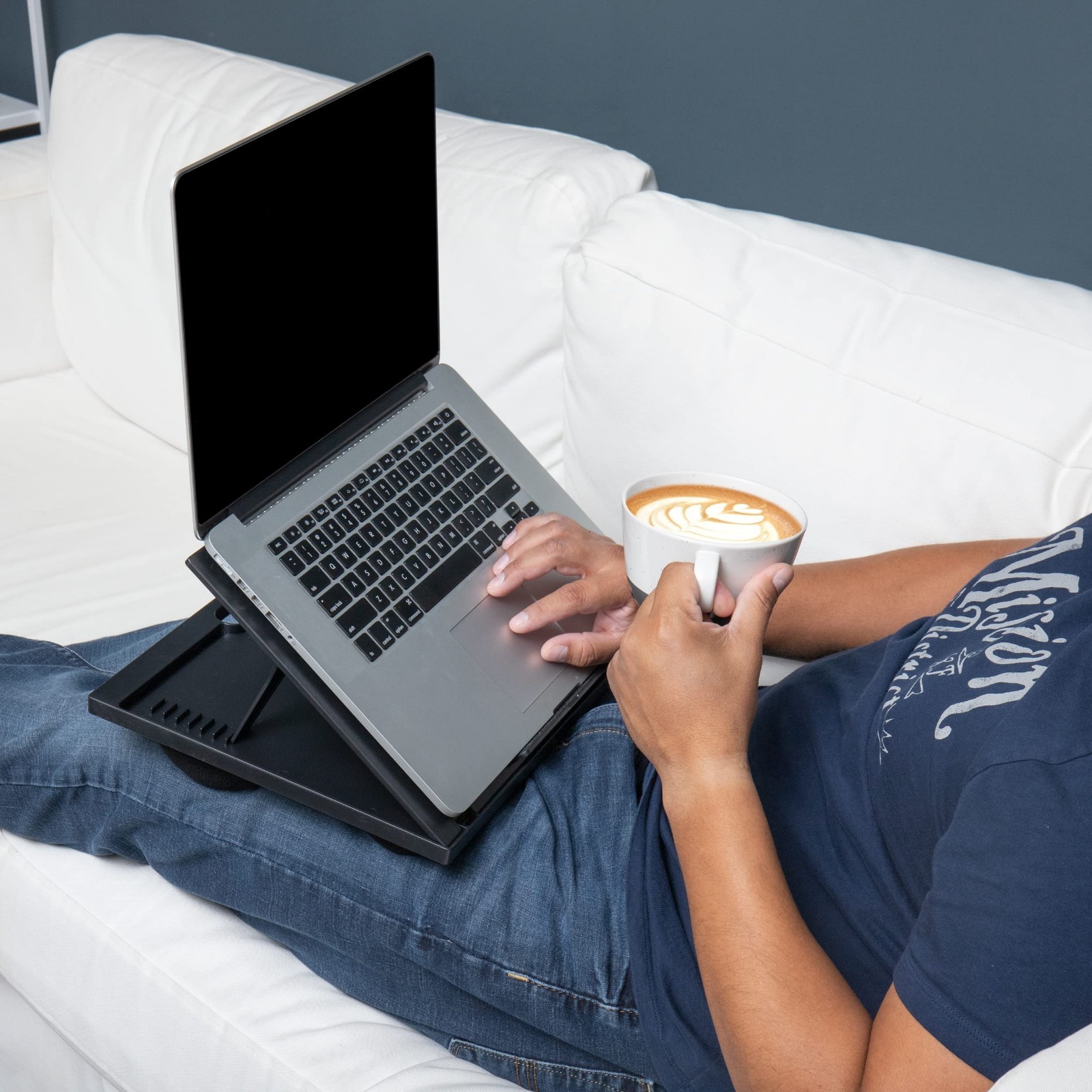 Laptop Cushion Desk Bed Pillow Cushioned Lap Tray Adjustable Stand 8 Position