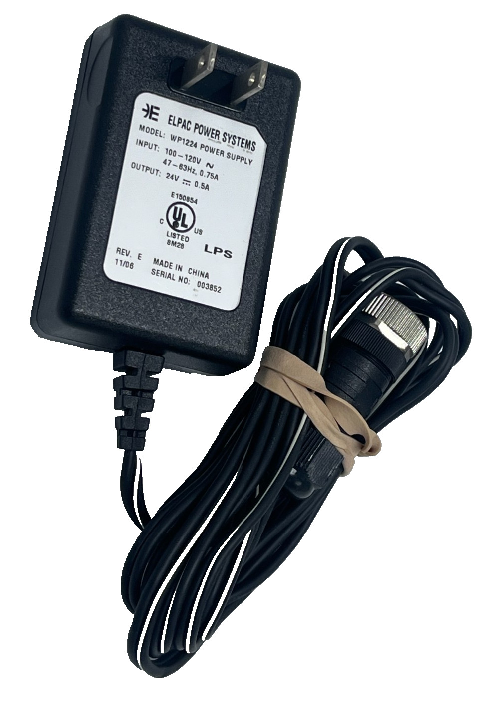 ELPAC WP1224 Power Supply AC Adapter 24VDC 0.5A 500mA Wall Wart UL Listed