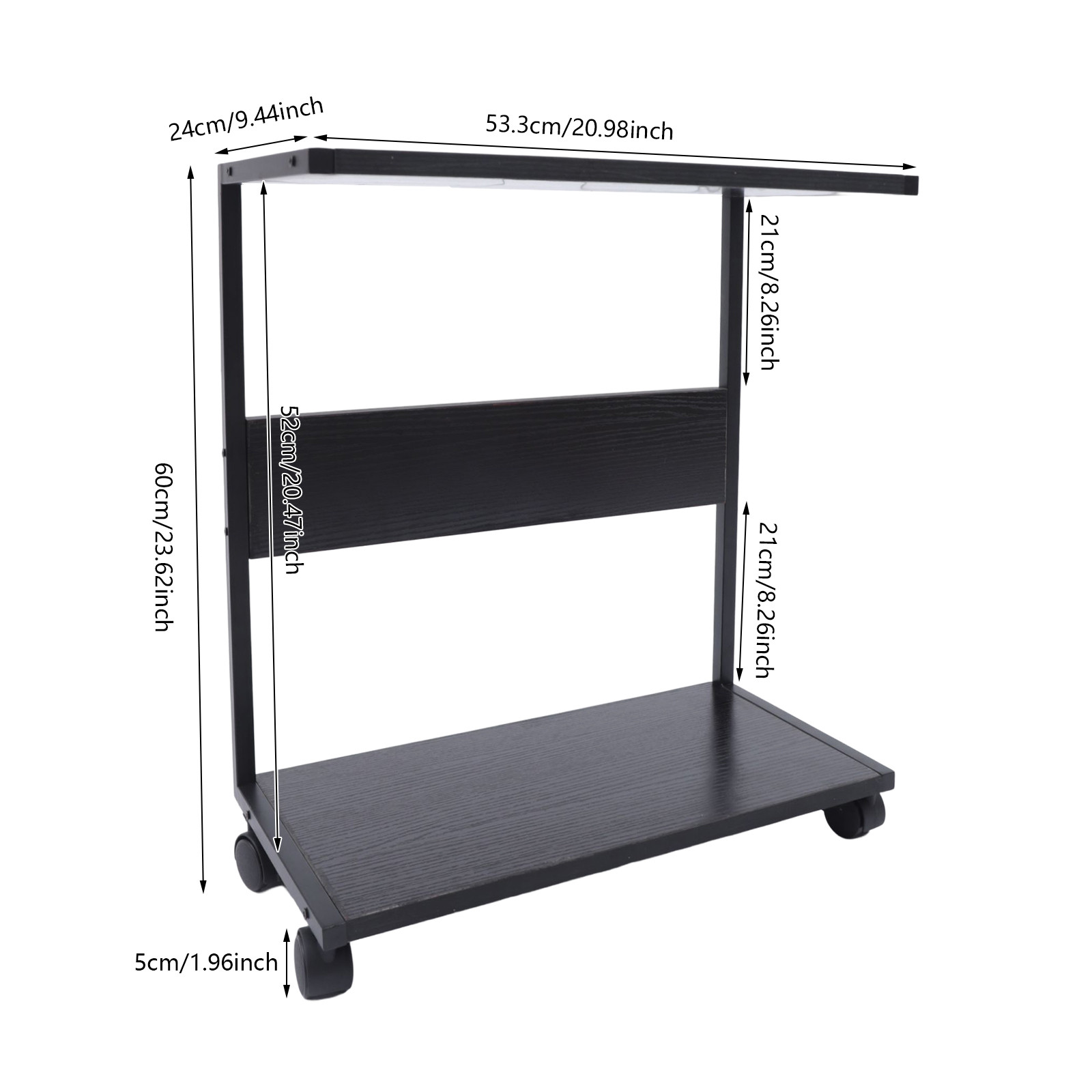 2-Tier CPU Holder Cart Under Desk Computer Tower Stand Mobile PC Tower Stand NEW