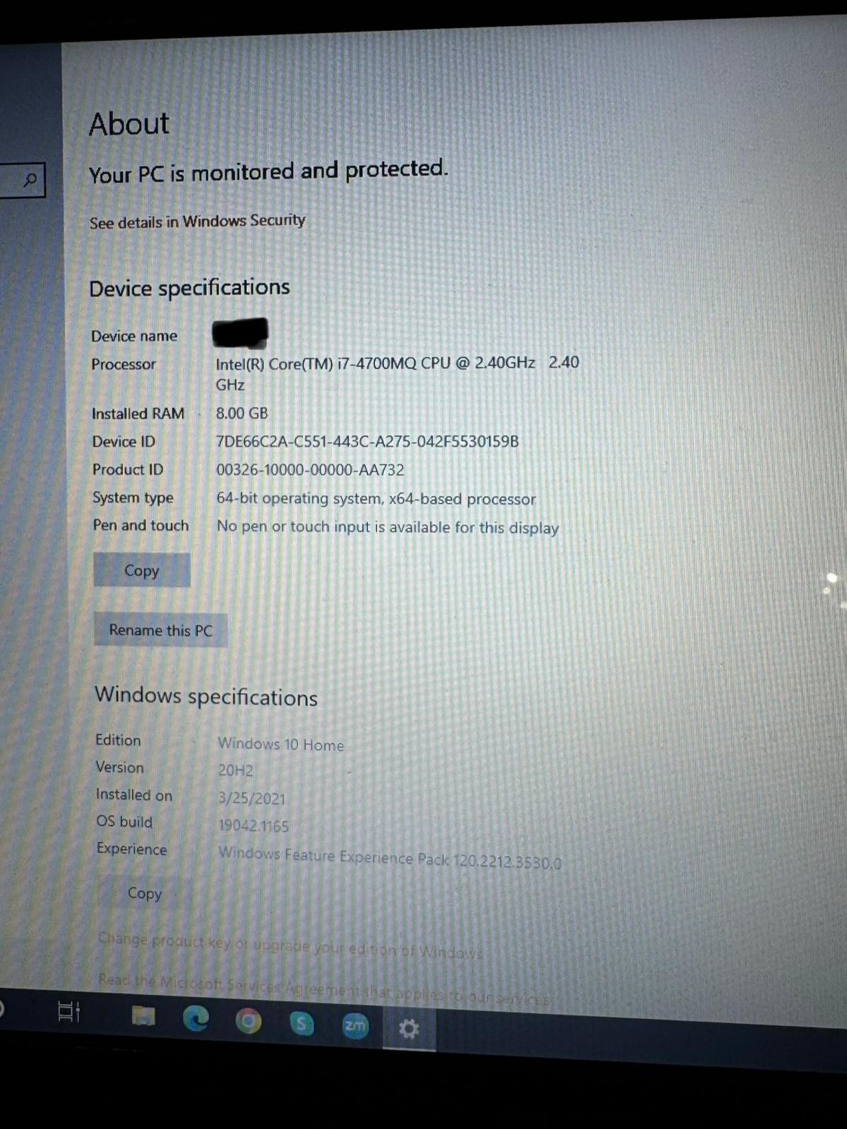 Lenovo ideapad Intel (R) Core (TM) i7-4700MQ CPU @ 2.40GHZ, 8 GB RAM / 1 TB HDD