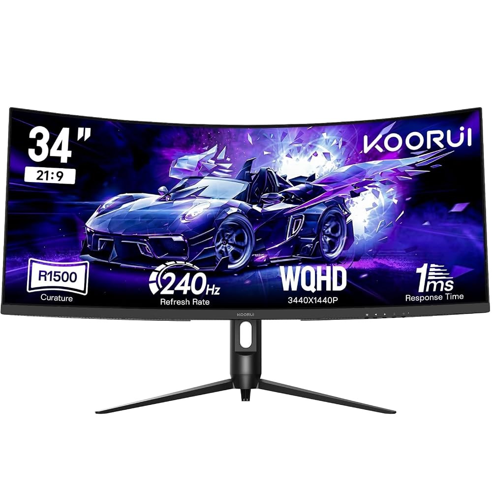 34″ 21:9 Curved Gaming Monitor 240Hz 3440×1440 1ms HDR DP HDMI