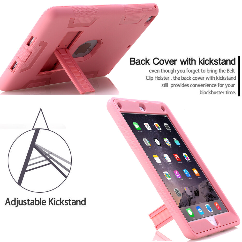 For iPad Air 2/1st Gen 9.7″ Case Hybrid Rugged Shockproof Heavy Duty Stand Cover