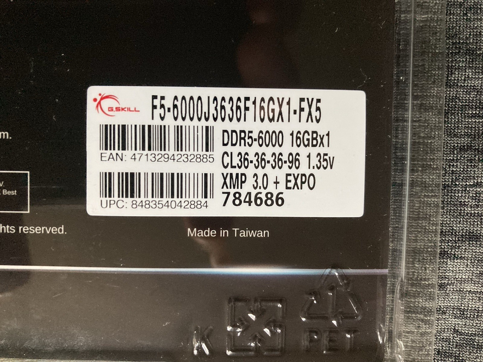 G.SKILL Flare X5 16GB (1 x 16GB) DDR5-6000 Cl36 RAM | New sealed in box