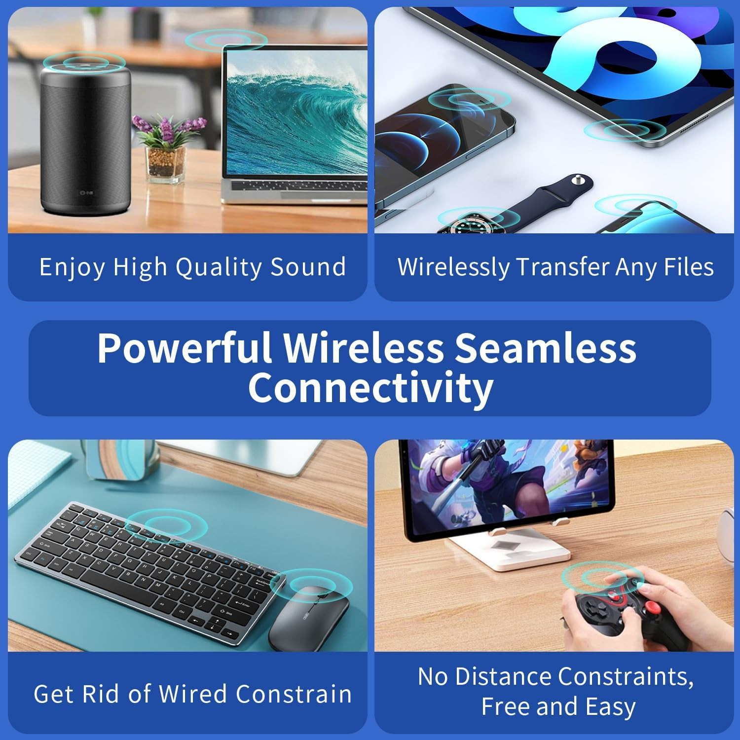 Latest Bluetooth 5.3 Adapter for PC Desktop, 20 M Wireless Transmitter Dongle F
