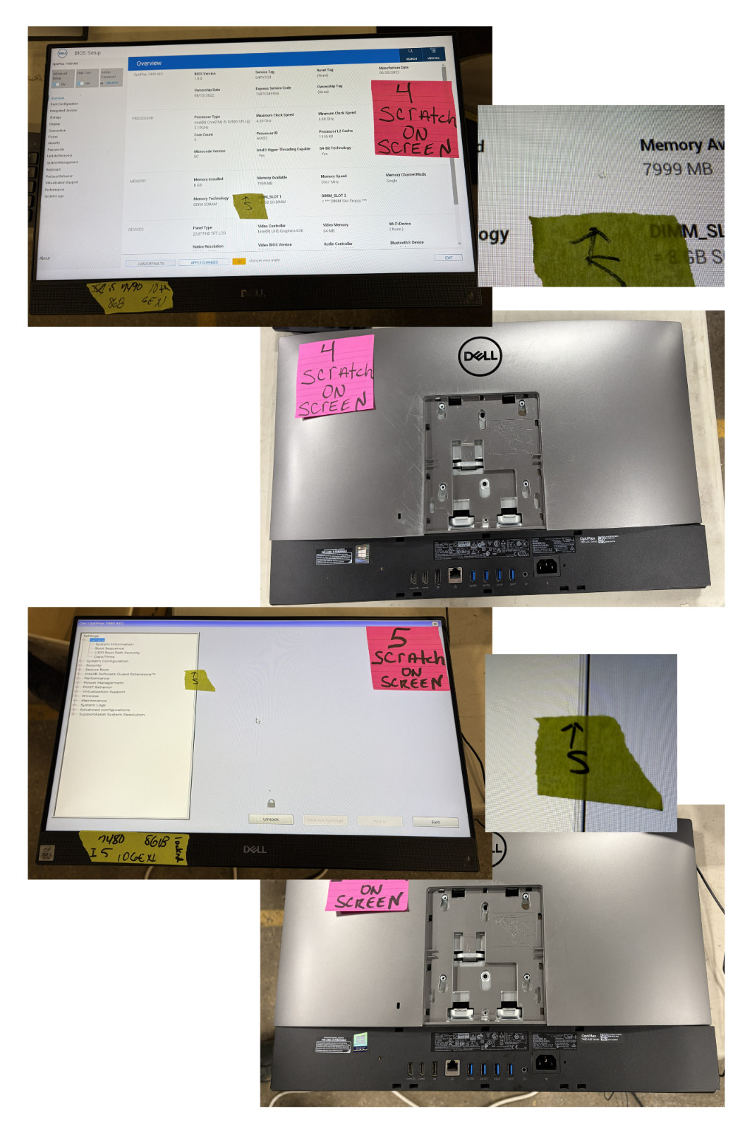 Lot of 27 Dell Optiplex 7460/70/80/90 AIO 8GB RAM i5 8th, 9th, 10th Gen No HDD